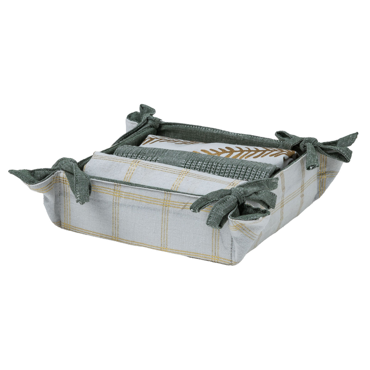 Cesto da Cucina con 3 Strofinacci Softy Bear Standard Teddy Green