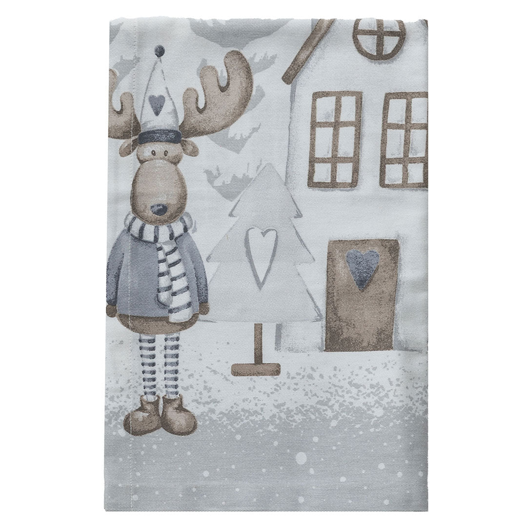 Runner Lovely Reindeer 45x140 cm Reindeer Village Grey