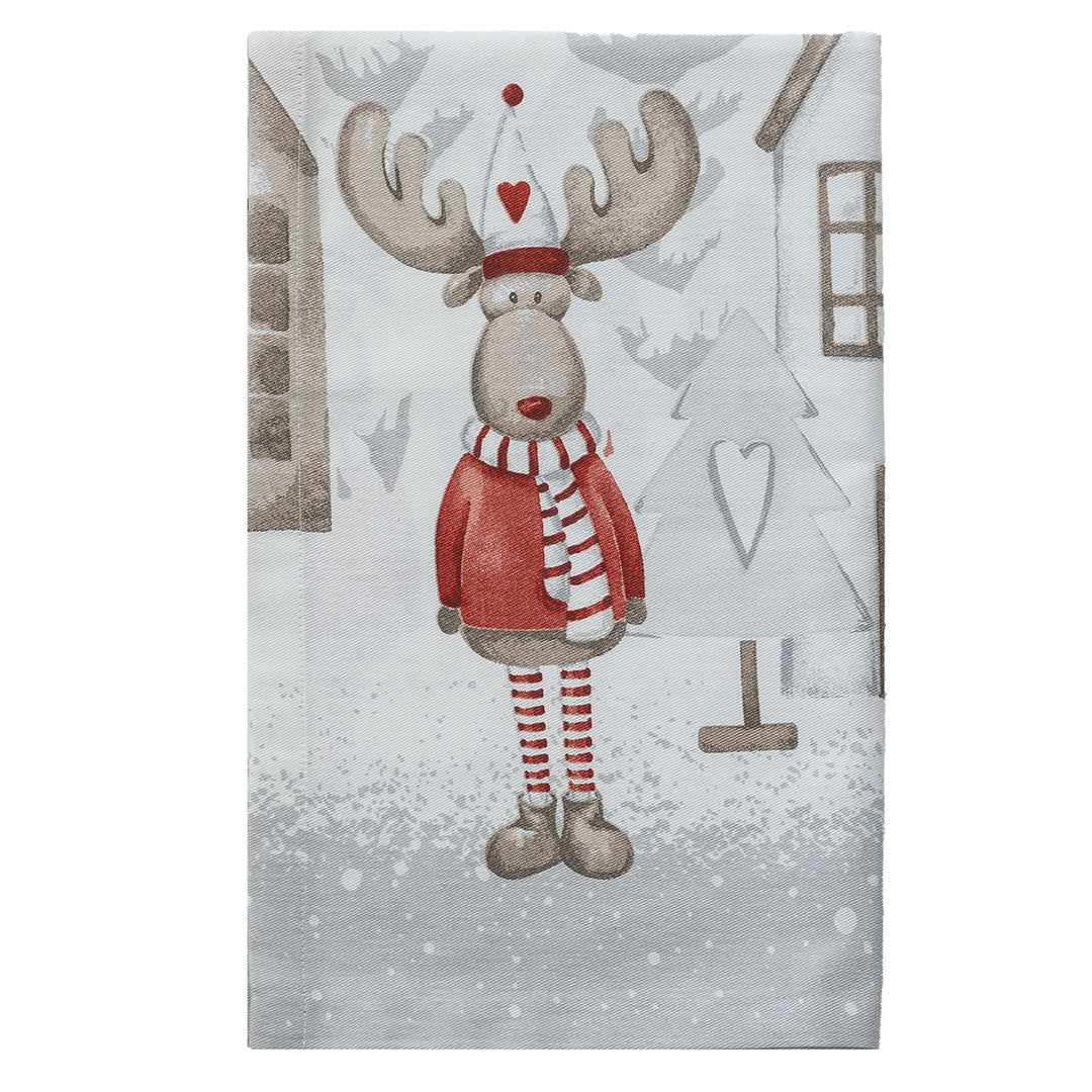 Runner Lovely Reindeer 45x140 cm Reindeer Village Red