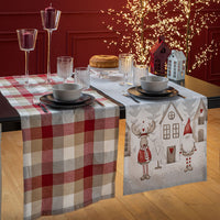 Runner Lovely Reindeer 45x140 cm Check Grey