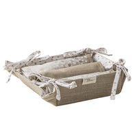 THUN® Cestino Con 3 Strofinacci New Elegance - Fantasia Tulipani Tulips Beige