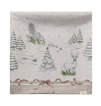 THUN® Tovaglia Idrorepellente 150x260 Natale - Fantasia Fiocco Paesaggio Landscape Multicolor