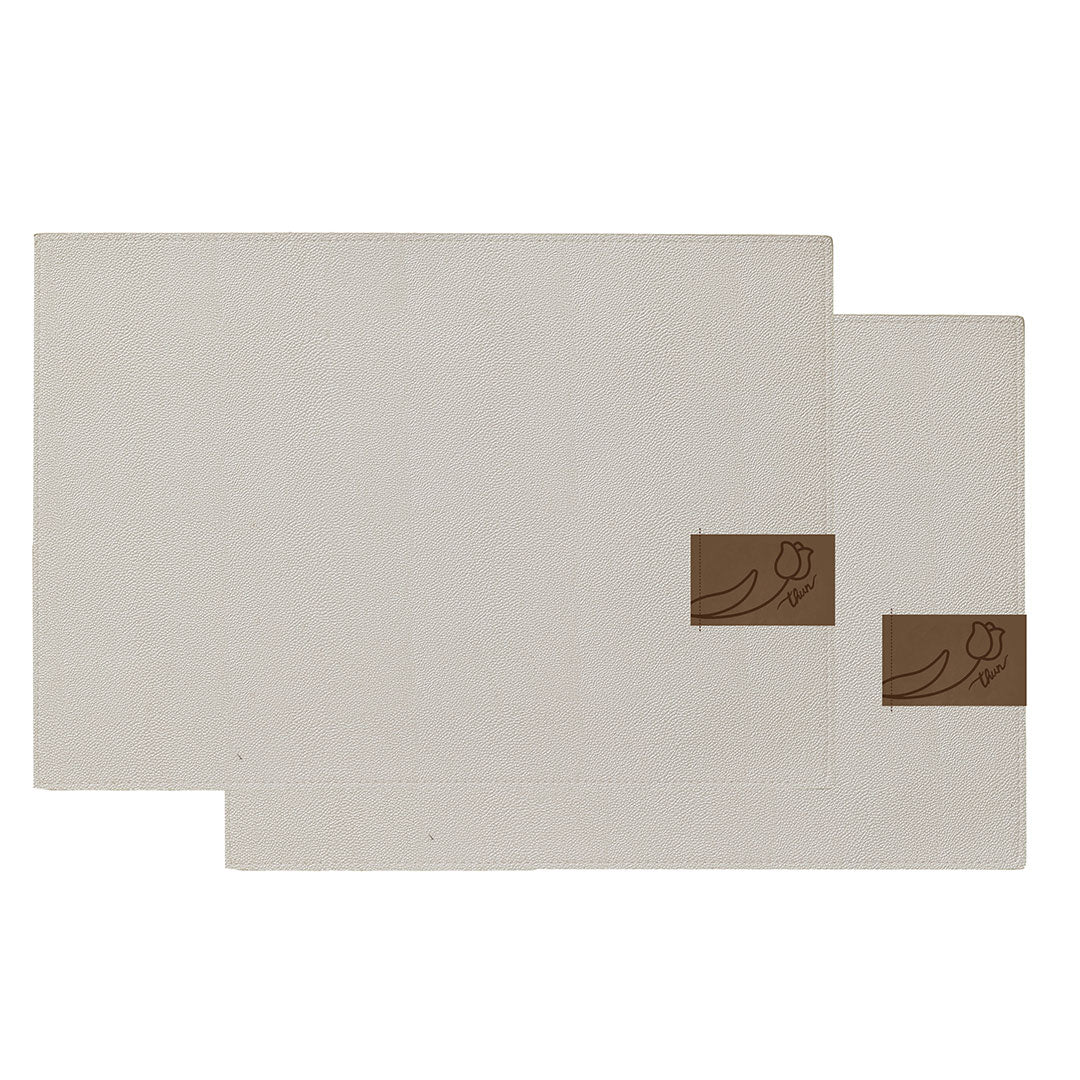 THUN® Set 2 Tovagliette Pvc Bianco Perlato - Tinta Unita Pearl White