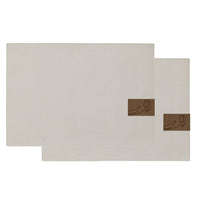 THUN® Set 2 Tovagliette Pvc Bianco Perlato - Tinta Unita Pearl White