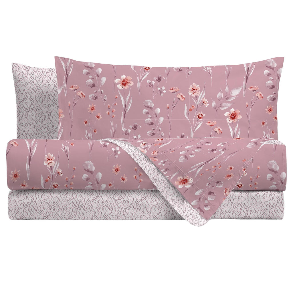 Completo Letto Stampato Matrimoniale Wendy Mauve - Amo La Casa Shop