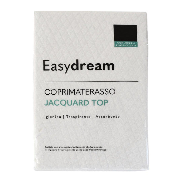 EasyDream Coprimaterasso Matrimoniale 180x200 in Spugna Jacquard Top Tinta Unita Optical White - Amo La Casa Shop