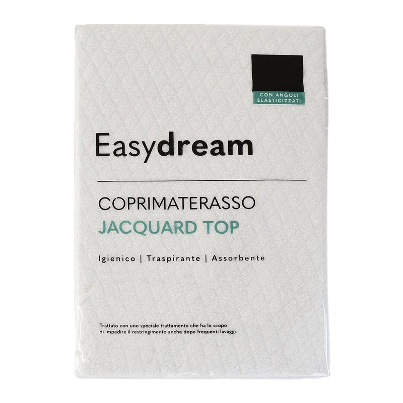 EasyDream Coprimaterasso Matrimoniale 180x200 in Spugna Jacquard Top Tinta Unita Optical White - Amo La Casa Shop