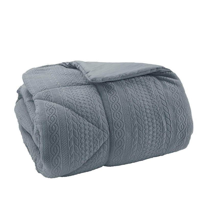 Trapunta Singola Doubleface Treccia Acqua Blue - Amo La Casa Shop