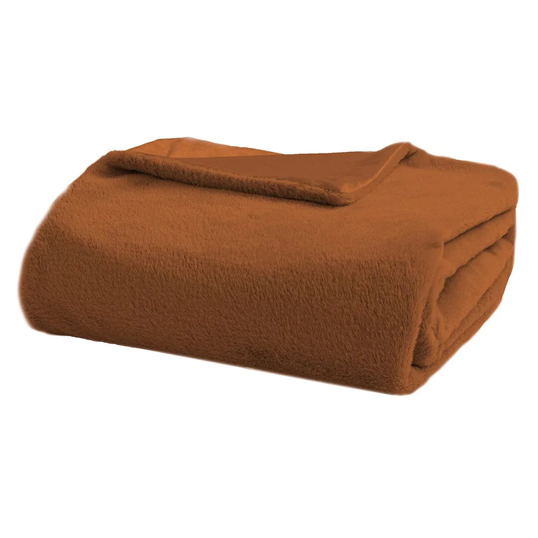 Coperta Fiamma Fuoco 250x200 cm Tinta Unita Caramel - Amo La Casa Shop