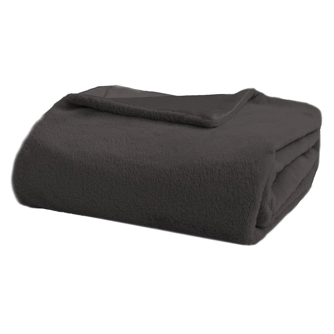 Coperta Fiamma Fuoco 150x200 cm Tinta Unita Dark Grey - Amo La Casa Shop