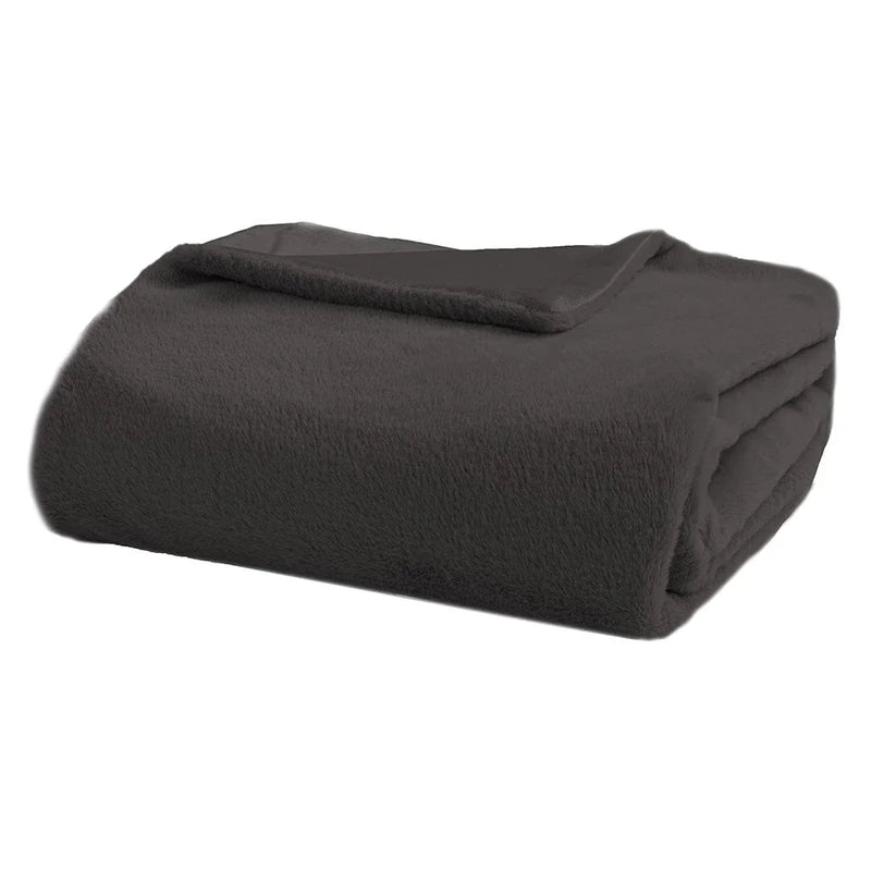 Coperta Fiamma Fuoco 250x200 cm Tinta Unita Dark Grey - Amo La Casa Shop