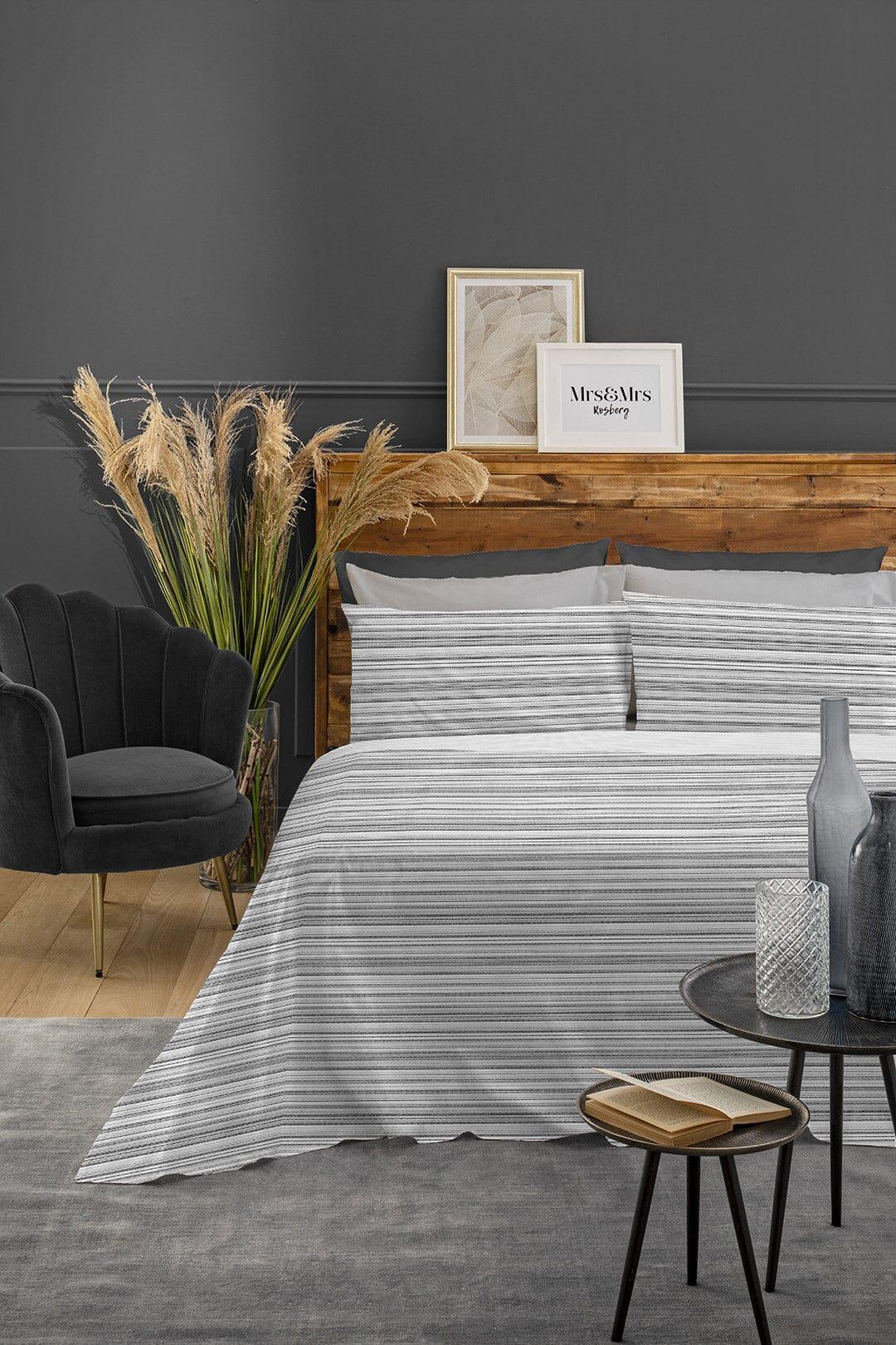 Completo Letto Matrimoniale in Flanella - Fantasia Aria Grivil Grey - Amo La Casa Shop