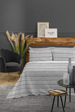 Completo Letto Matrimoniale in Flanella - Fantasia Aria Grivil Grey