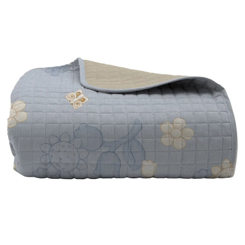 THUN® Trapuntino Matrimoniale Elegance con Stampa Digitale Grace Azzurro - Amo La Casa Shop