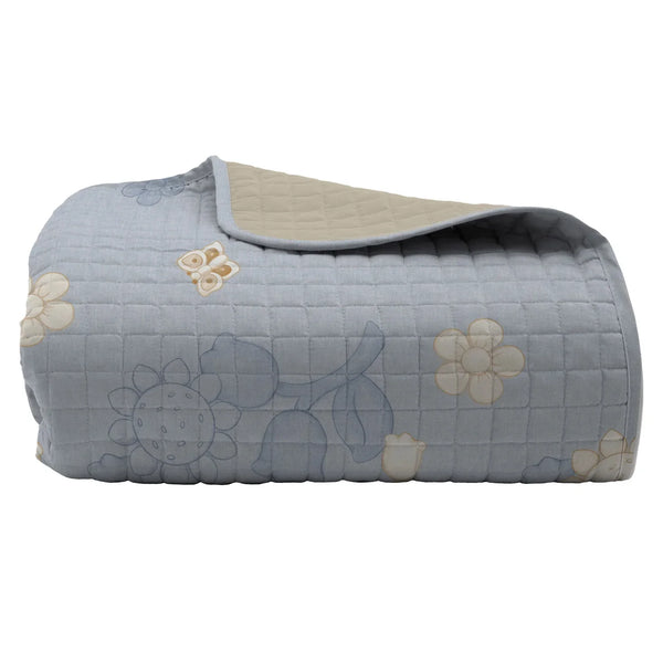 THUN® Trapuntino Matrimoniale Elegance con Stampa Digitale Grace Azzurro - Amo La Casa Shop