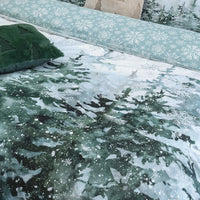 Completo Letto Singolo con Stampa Digitale - Fantasia Alpine Aura Pines Teal - Amo La Casa Shop