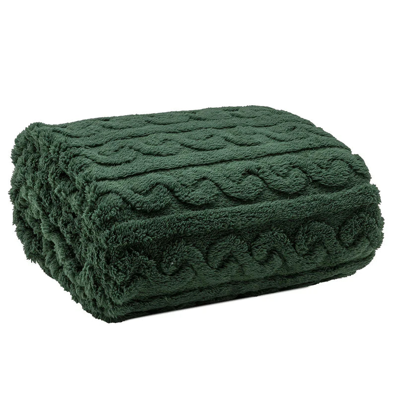 Coperta Marmolada 150x200 cmDolomites Dream Tinta Unita Green - Amo La Casa Shop