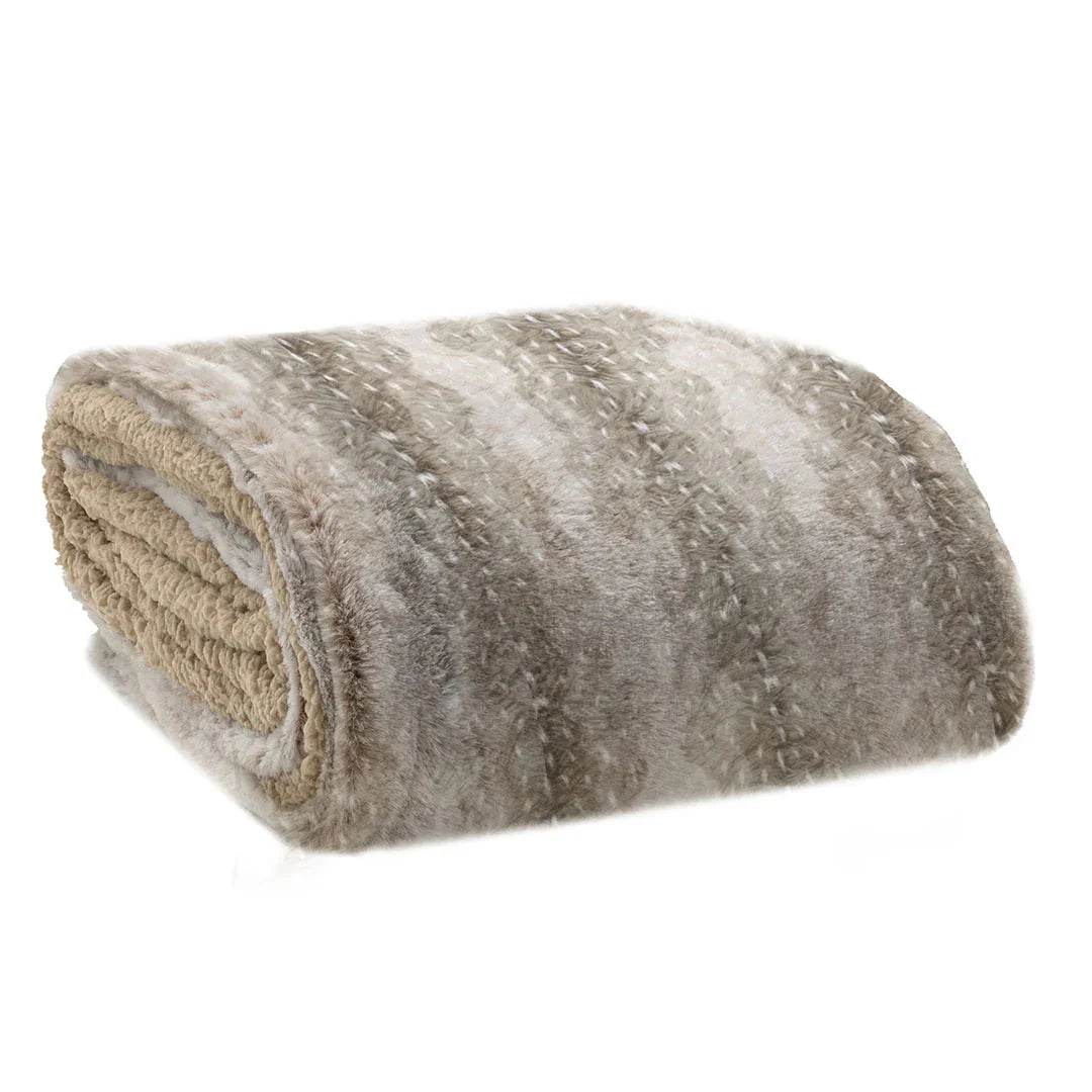 Plaid Maxi 130x170 cm Himalaya Himalayan Home Fur Beige - Amo La Casa Shop