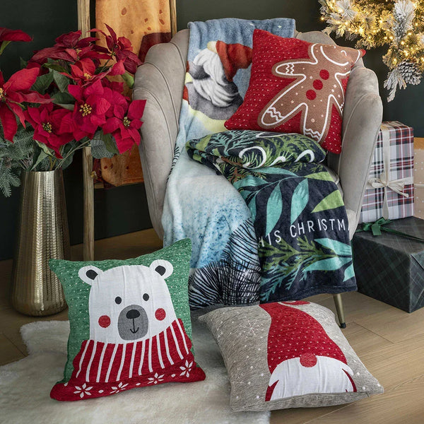 Cuscino Jacquard 40x40 cm Nevada Sierra Sugar Gingerbread Man Red - Amo La Casa Shop