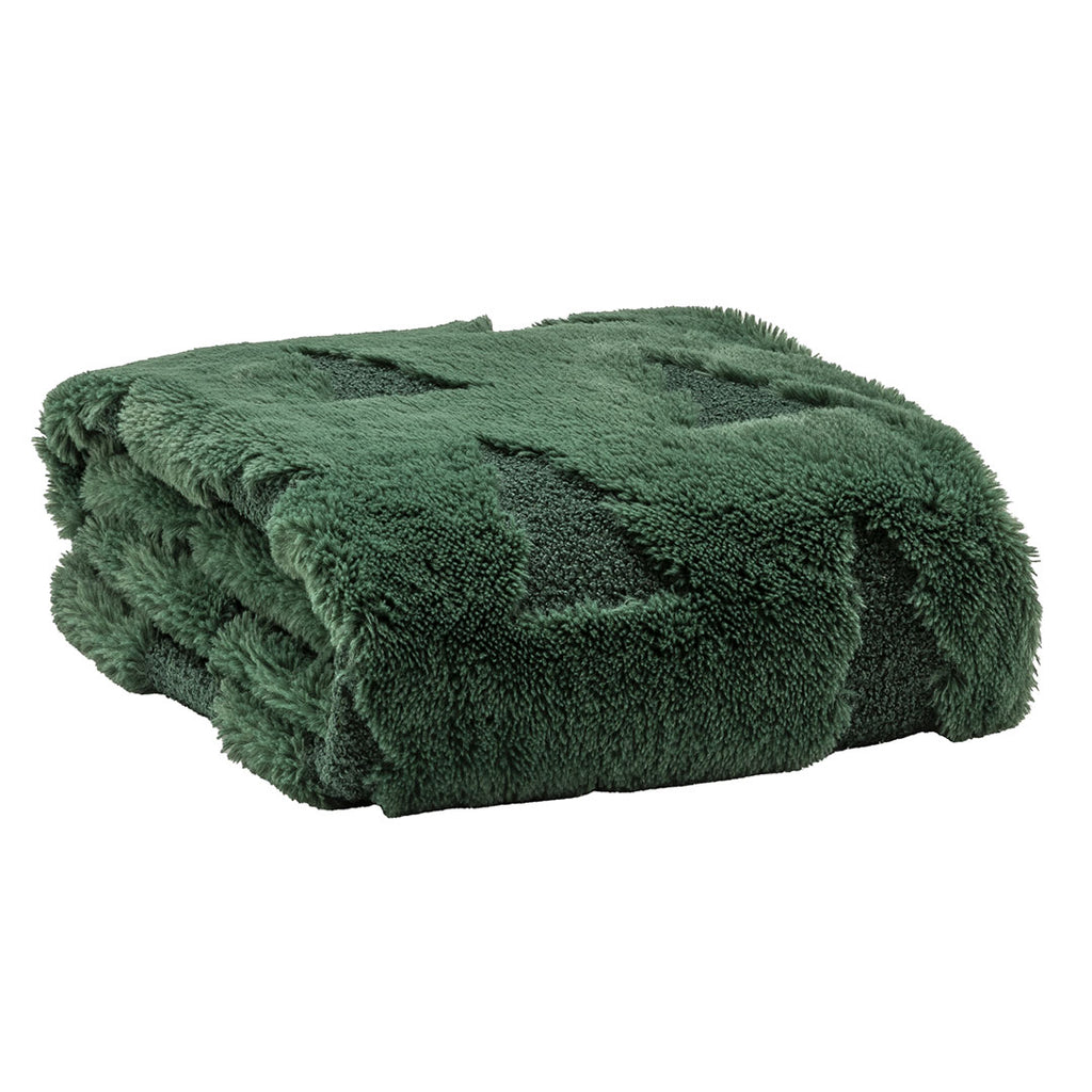 Plaid Monte Bianco 120x160 cm Alpine Aura Tinta Unita Green - Amo La Casa Shop