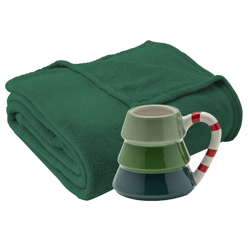 Set Coperta 120x160 cm + Tazza Pyrenees Present Christmas Tree Green - Amo La Casa Shop