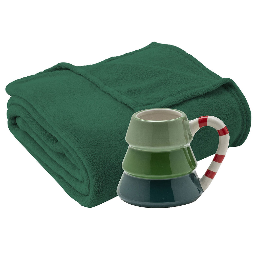 Set Coperta 120x160 cm + Tazza Pyrenees Present Christmas Tree Green - Amo La Casa Shop