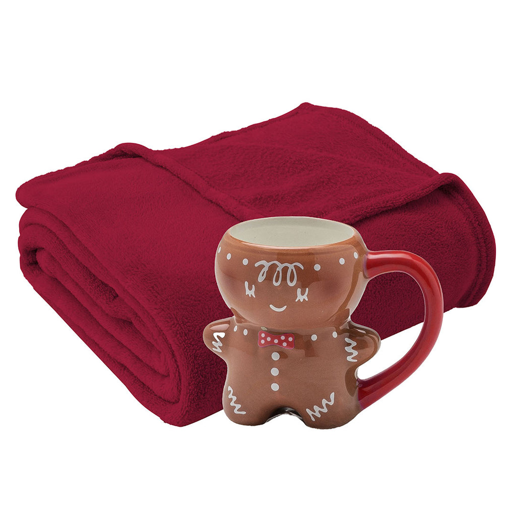 Set Coperta 120x160 cm + Tazza Pyrenees Present Gingerbread Man Red - Amo La Casa Shop
