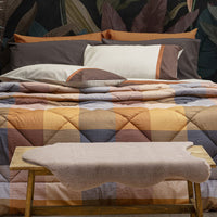 Completo Letto Matrimoniale in Cotone - Fantasia Tricolore Brandy Rust - Amo La Casa Shop