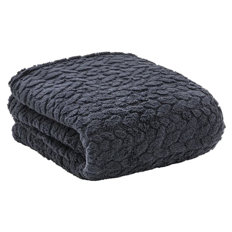 Coperta 250x200 cm Cognac Brandy Tinta Unita Grigio Scuro - Amo La Casa Shop