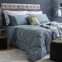 Trapunta Matrimoniale con Stampa - Fantasia Absinthe Leandro Dusty Teal - Amo La Casa Shop