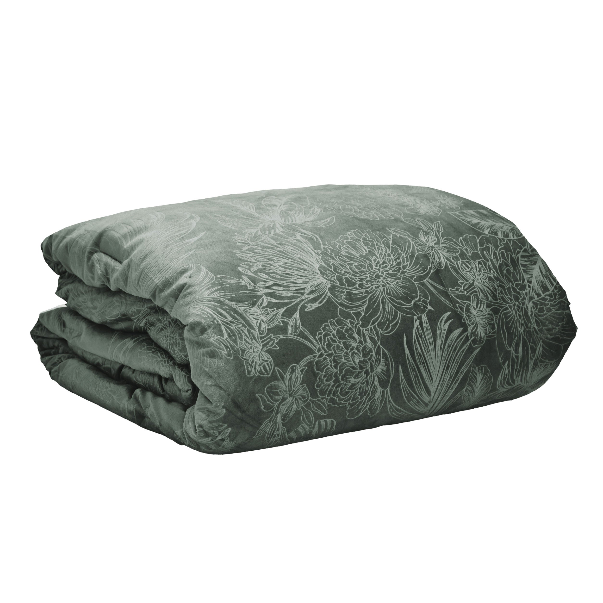 Trapunta Matrimoniale Velluto 250x200 cm Absinthe Ellis Verde - Amo La Casa Shop