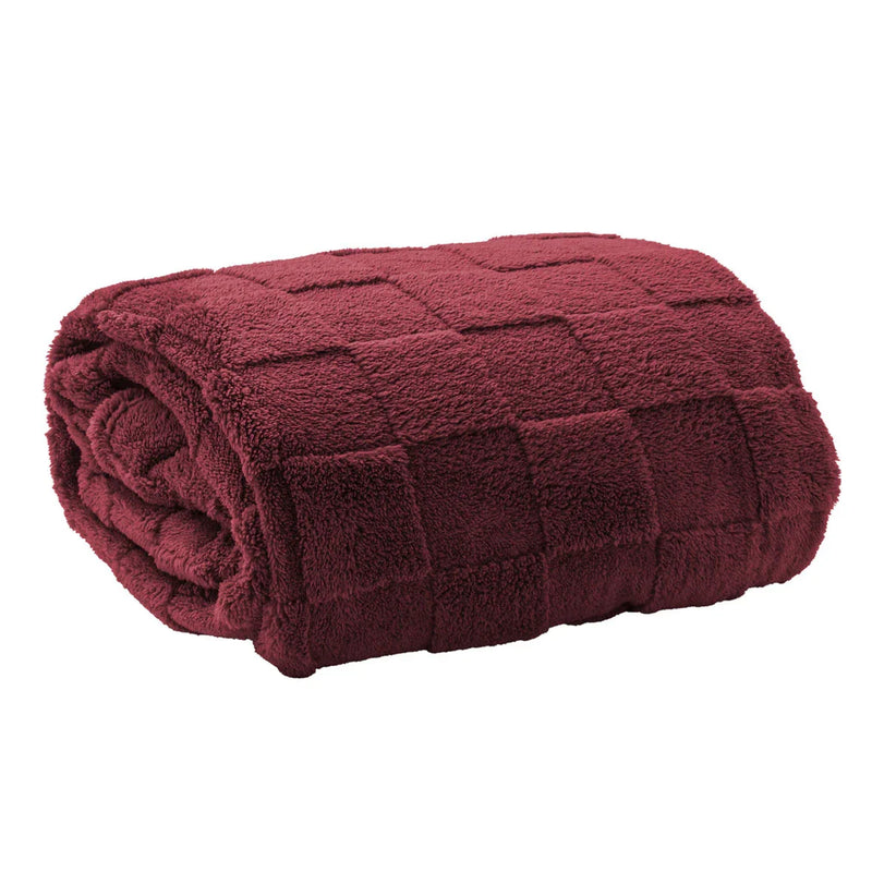 Coperta 250x200 cm Juniper Gin Tinta Unita Bordeaux - Amo La Casa Shop