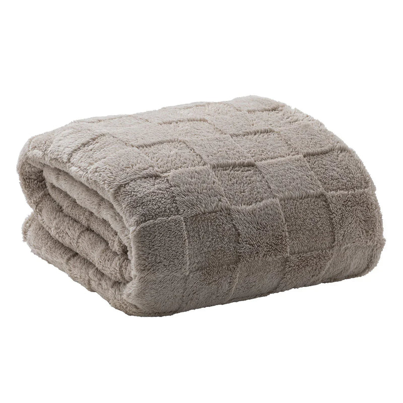 Coperta 250x200 cm Juniper Gin Tinta Unita Beige - Amo La Casa Shop