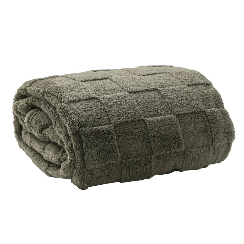 Coperta 150x200 cm Juniper Gin Tinta Unita Verde - Amo La Casa Shop