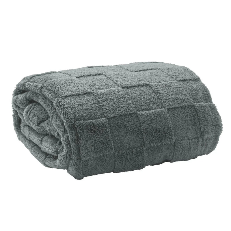 Coperta 250x200 cm Juniper Gin Tinta Unita Blue - Amo La Casa Shop