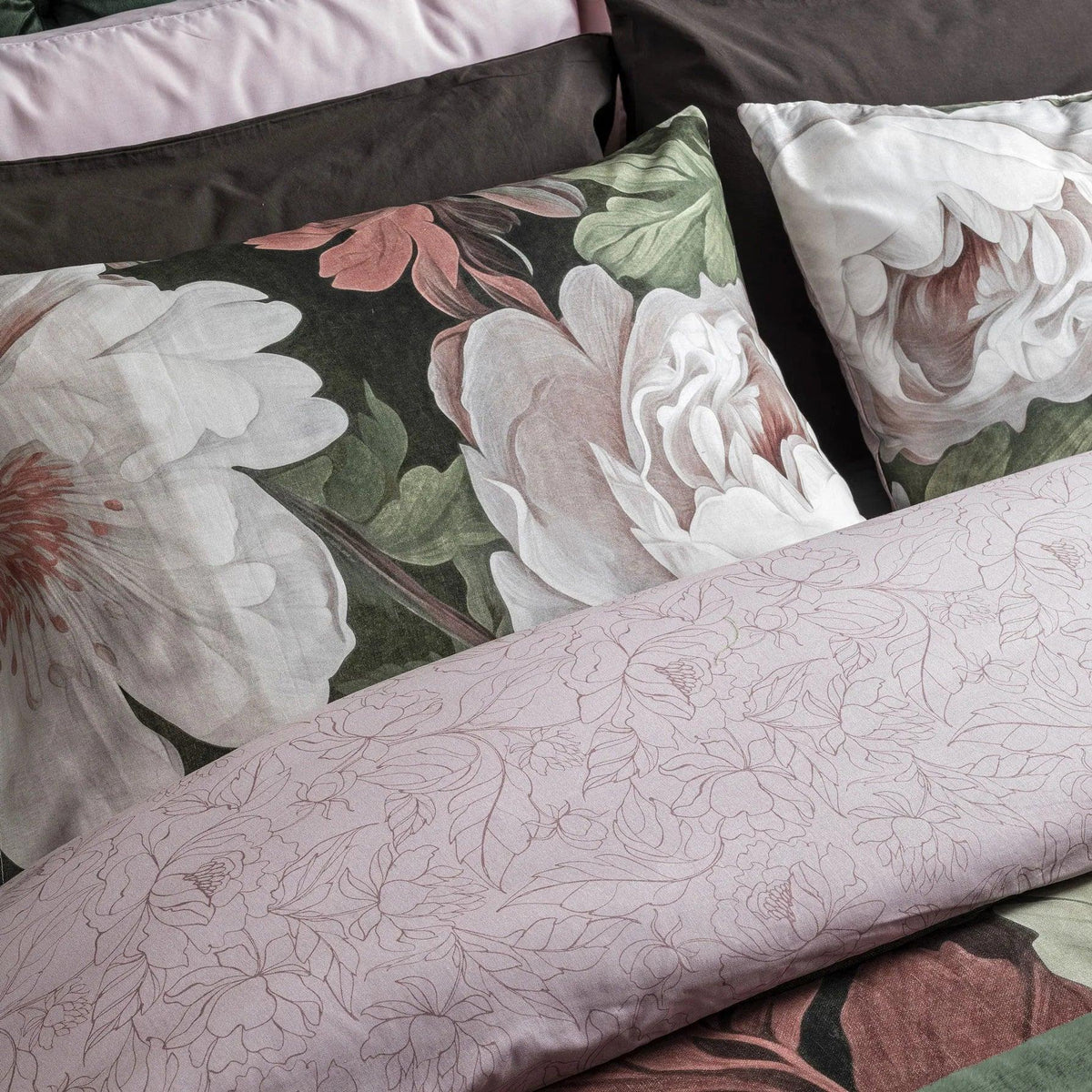 Parure Copripiumino Matrimoniale con Stampa Digitale - Fantasia Absinthe Margaux Verde - Amo La Casa Shop