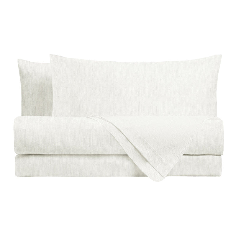 Di Maestro Parure Copripiumino Percalle 200  Matrimoniale Tinta Unita White