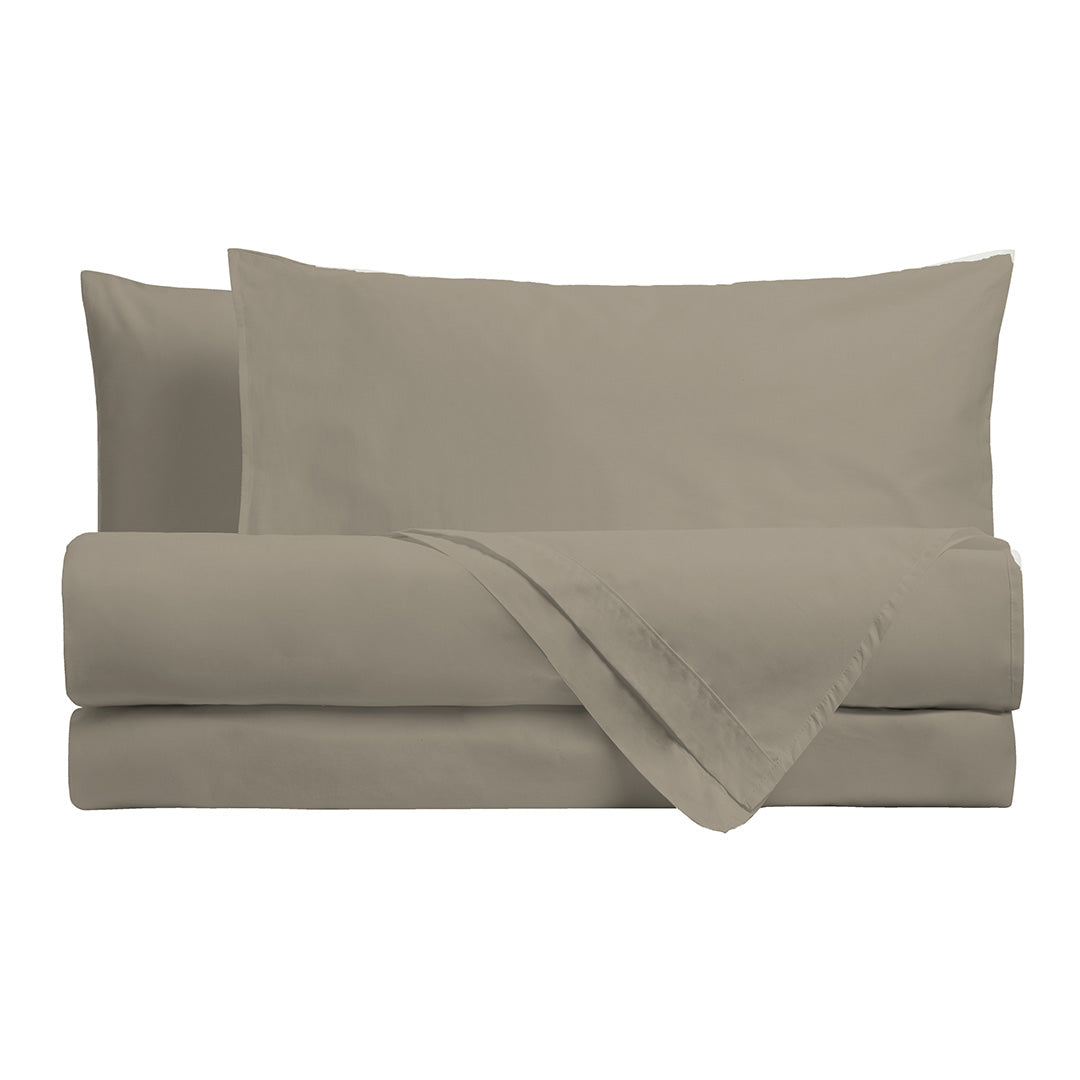 Di Maestro Completo Letto Percalle 200  Matrimoniale Tinta Unita Birch