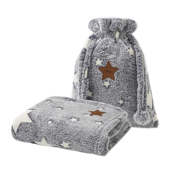 THUN® Coperta Con Borsa 70x100cm Abbracciami Star Glow in the Dark Blue - Amo La Casa Shop
