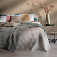 Di Maestro Completo Letto Stampato  Matrimoniale Esmond Beige