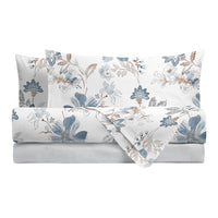 Di Maestro Completo Letto Stampato  Matrimoniale Amal Light Blue