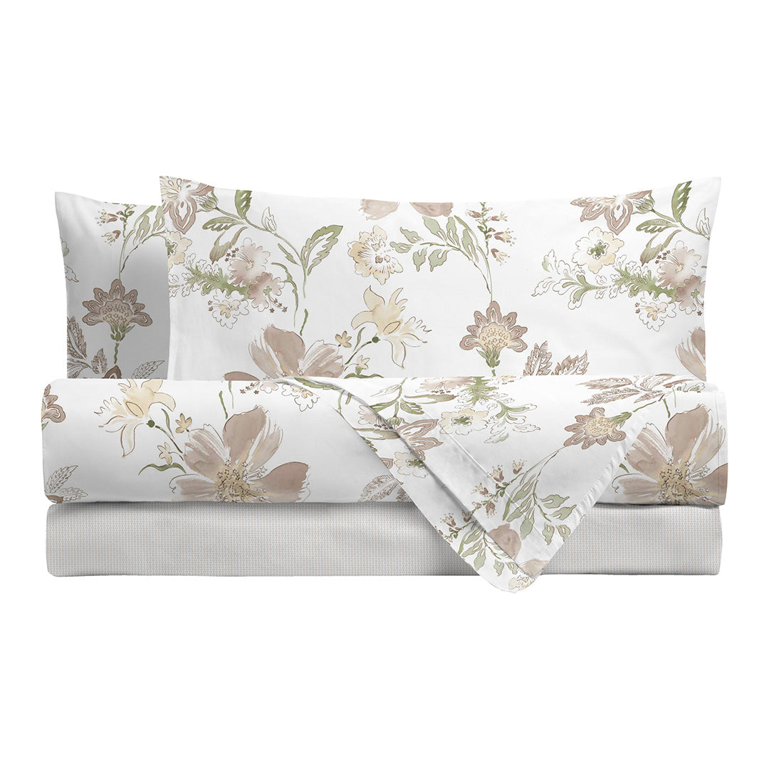 Di Maestro Completo Letto Stampato  Matrimoniale Amal Beige