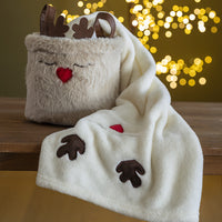 THUN® Coperta + Cesto Baby Bosco D'Inverno - Fantasia Renna Deer Cream