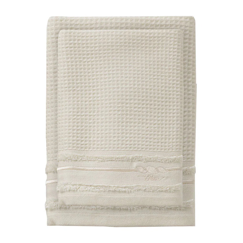 THUN® Set 2 Asciugamani Country Bloom 40x60 + 60x100 cm Tinta Unita Cream - Amo La Casa Shop