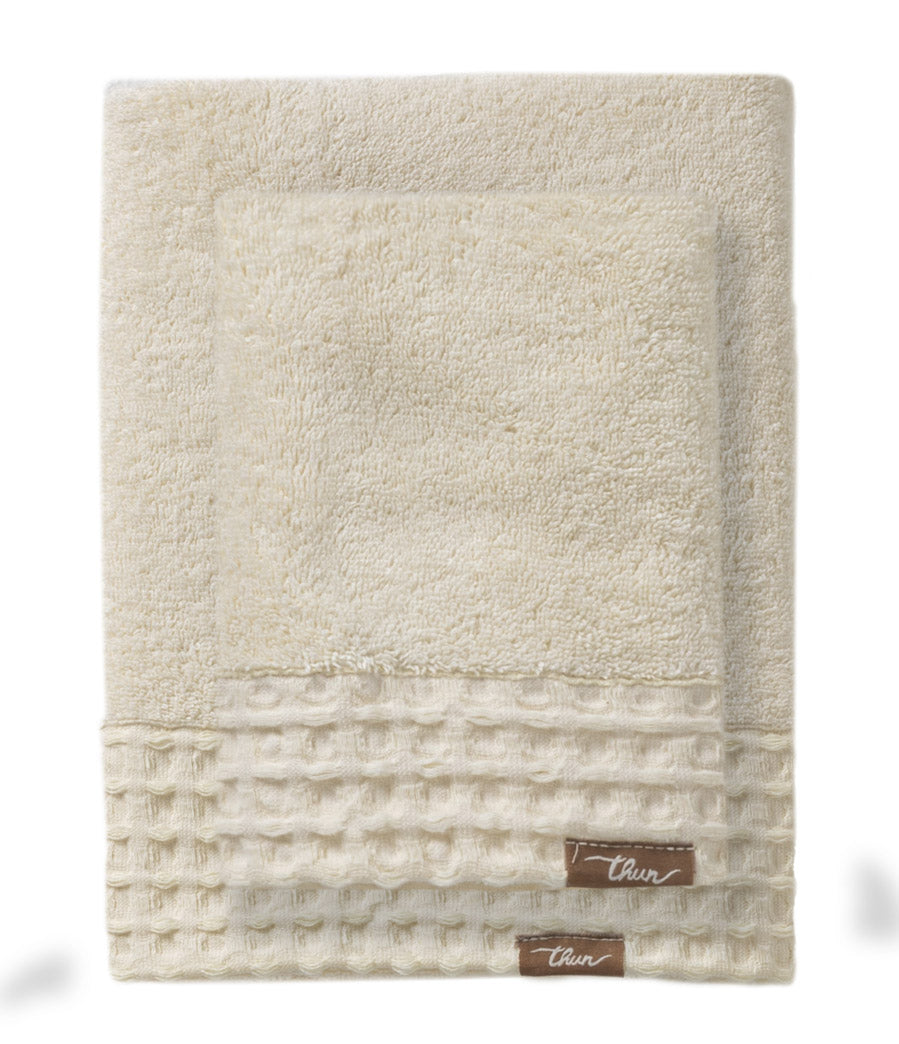 THUN® Set 2 Asciugamani 40x60 + 60x100 cm Tinta Unita Cream - Amo La Casa Shop