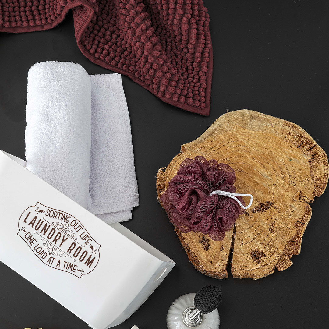 Set Bagno Gin Tinta Unita Blu Bordeaux - Amo La Casa Shop