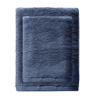 Set 2 Asciugamani in Spugna di Cotone Atelier Fragrance Standard Tinta Unita Blue