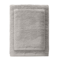 Set 2 Asciugamani in Spugna di Cotone Atelier Fragrance Standard Tinta Unita Ash Grey
