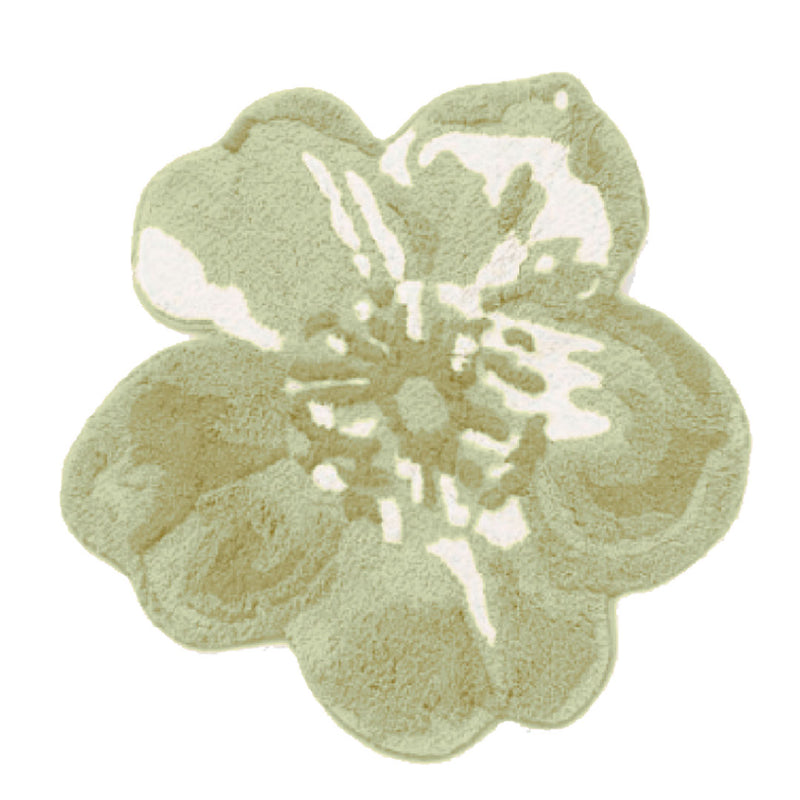 THUN® Tappeto a Forma di Fiore Bloom Verde R-80 Tinta Unita Green
