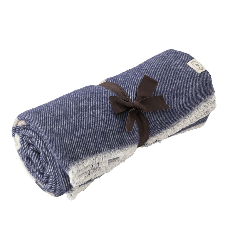 Tuscan Cottage Plaid Forte Dei Marmi Navy Blue 130x180 - Made in Italy 🇮🇹